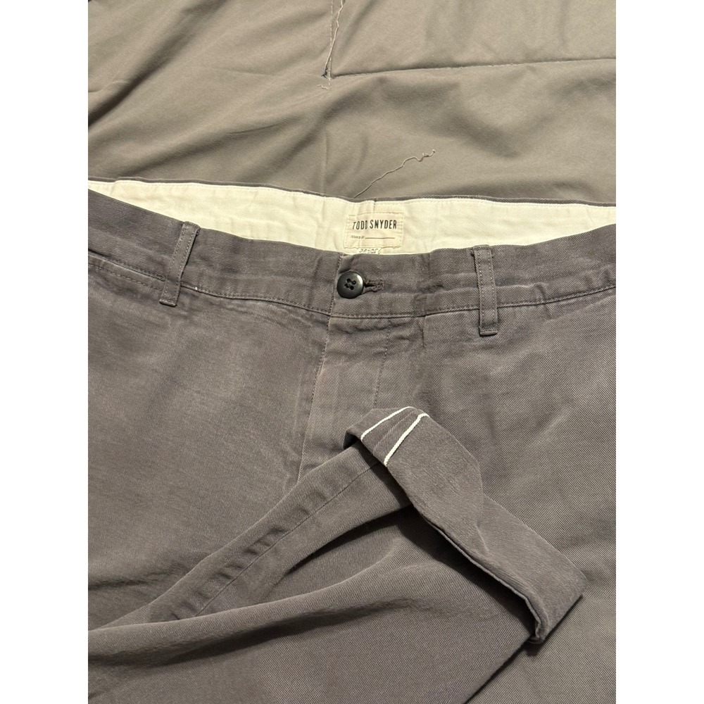 Todd Snyder Selvedge Chino Pants Grey Japanese Fabric Button Fly 36x32 (36x26)